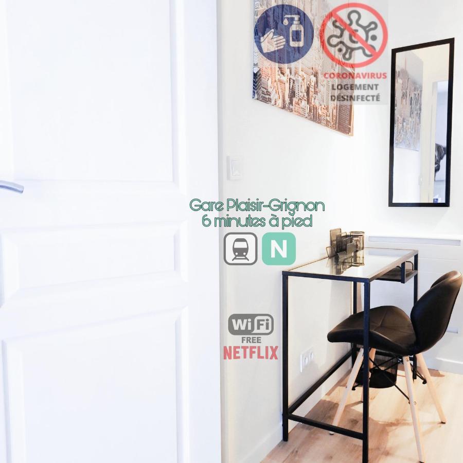 Detente & Jardin By Beds4Wanderlust - Charmant T2 Avec Jardin - Gare Plaisir-Grignon, Versailles 20Km Luaran gambar